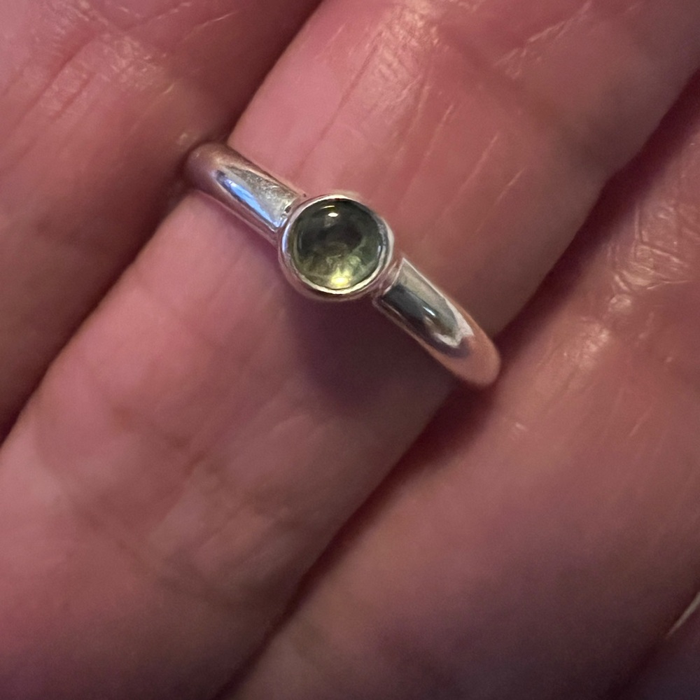 Vintage RCI .925 Silver Ring with Green Peridot Gemstone